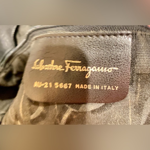 Salvatore Ferragamo Canvas Black Chain Strap Bag - Picture 9 of 17